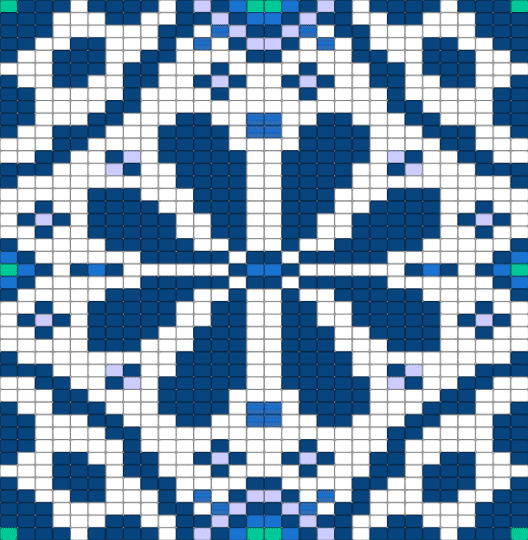 Floral Tile - blue