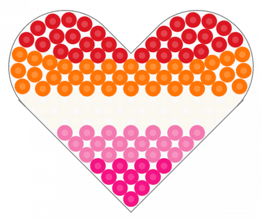 Lesbian heart for mah fellow queers:3 - heart, lesbian, orange, pride, red
