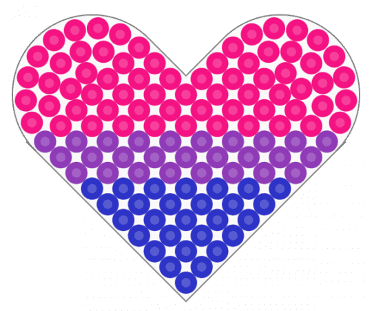 Bi heart for mah fellow queers:3 - bi, heart, pink, pride, purple, queer