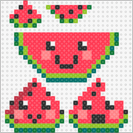 Watermelons - Med and Mini - watermelons,fruit,food,face,smile,cute,summer,red,green