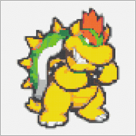 bowser crossed arms - bowser,mario,nintendo,villain,mohawk,character,video game,yellow,green