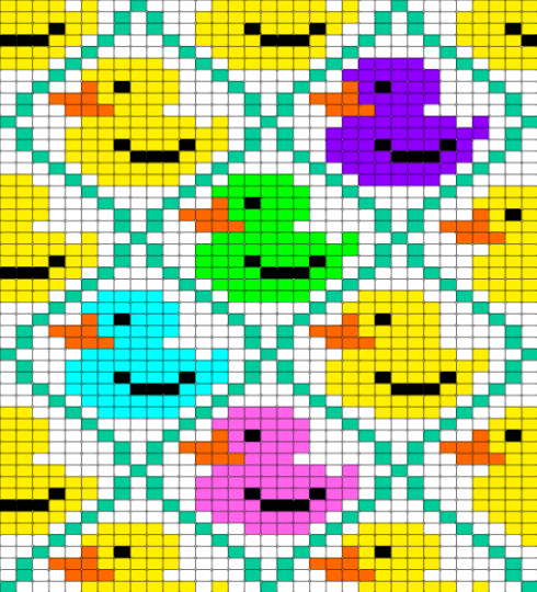 Emotional support ducks - teal, white, yellow