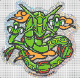 Rayqauza Perler - rayquaza,pokemon,dragon,gaming,character,green