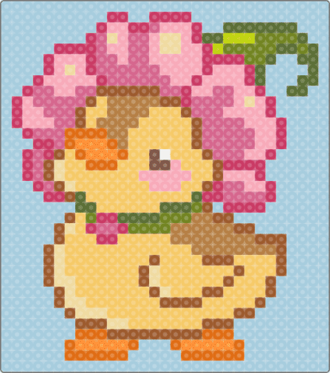 Flower Hat Ducky - animal, bird, colorful, cute, duck, flower, hat, light blue, nature, pink, tan, yellow