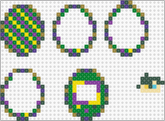 mika kagehira tamagotchi - gold, gray, green, pink