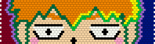 Reigen peyote stitch pony beads :D - beige, green, orange, purple