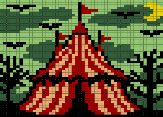 Spooky Scary Circus Tent Tapestry - circus, cotdcircuses, gray, green, halloween, horror, red, spooky, tapestry
