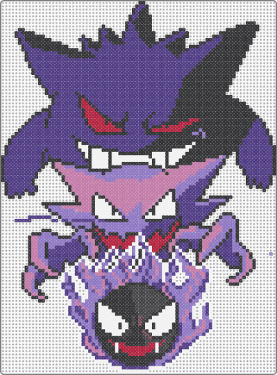 Gengar - blue, pink, purple