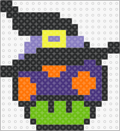 power up mushroom witch 3.0 - mushroom,witch,hat,mario,nintendo,costume,halloween,black,purple,orange,green