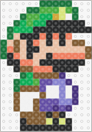 small luigi remix - luigi,mario,nintendo,character,video game,purple,green,tan