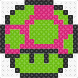 neon power up mushroom 2.0 - mushroom,neon,mario,nintendo,pink,green