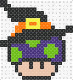 power up mushroom witch 2.0 - mushroom,witch,hat,mario,nintendo,costume,halloween,black,purple,orange,green