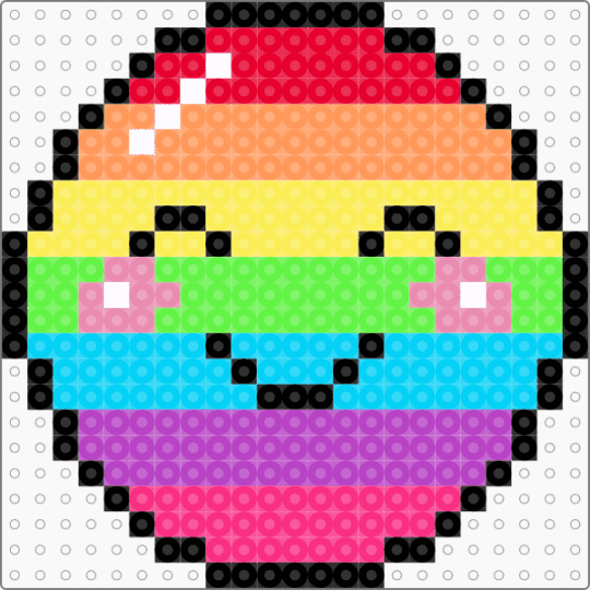 Rainbow Smiley - light blue, pink, yellow