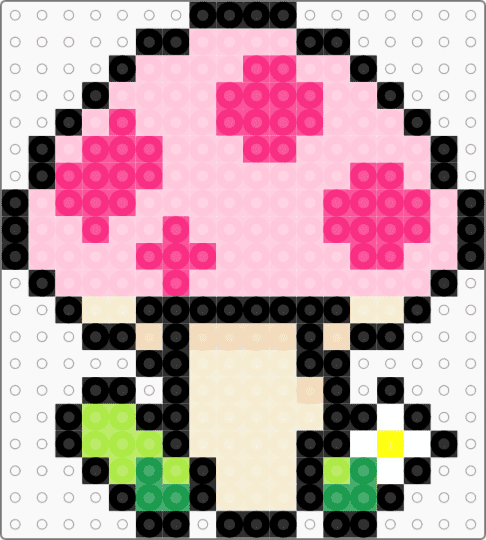 Pastel Pixel Mushroom - pink