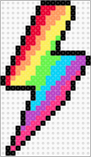 Rainbow Lightning Bolt - pink, yellow