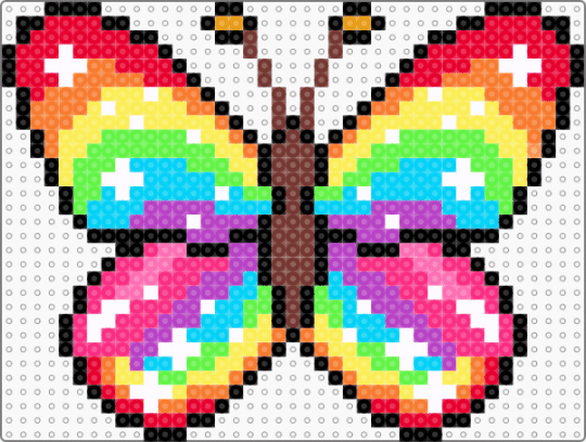 Rainbow Sparkle Butterfly - colorful, pink, red, yellow