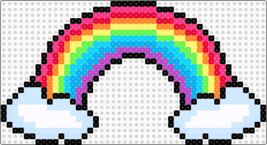 Rainbow with Clouds - light blue, pink