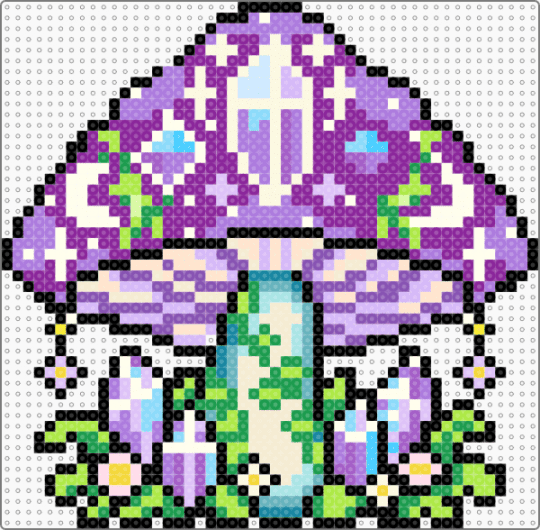 Crystal Mushroom - green, pink