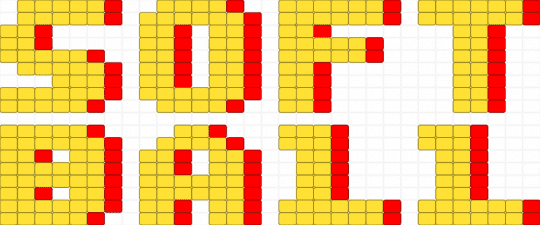 softball pixel letters - yellow