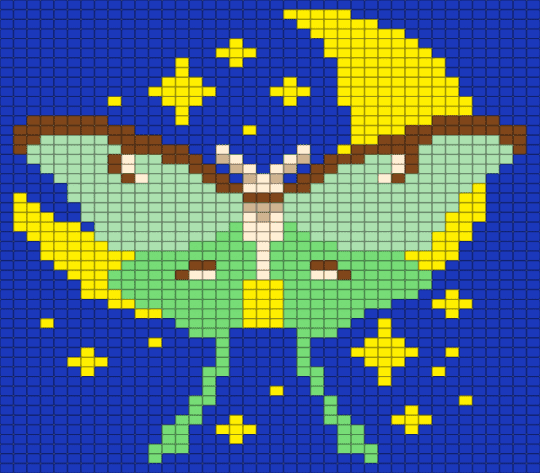 moth and moon - purple, teal