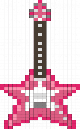 Pink Star Guitar - guitar, music, pink, star