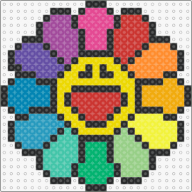 takashi murakami flower - flower,smiley,takashi murakami,colorful,happy,rainbow,yellow,red
