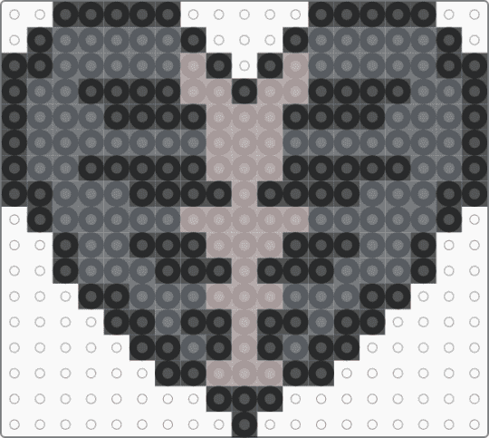 Low Contrast Rib Heart - black, cotdlowcontrast, gray