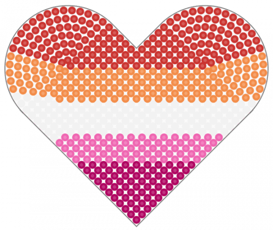 Lesbien hart - orange, red