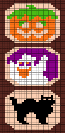 Sugar Cookie Pony Bead Design - beige, brown, cookie