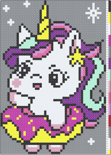 baby unicorn + stars - unicorn,donut,panel,fantasy,cute,baby,animal,pink,gray
