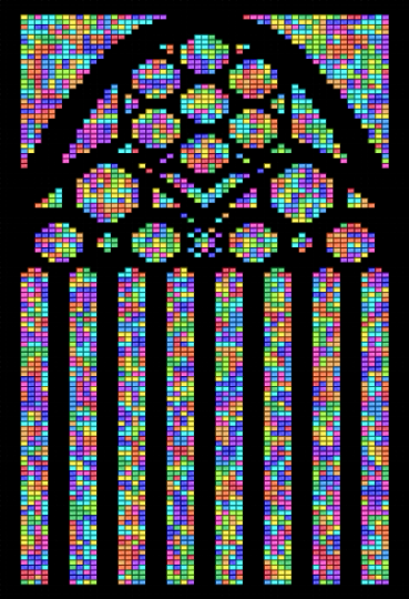 Stained glass window pt 2 - black, colorful, green, purple
