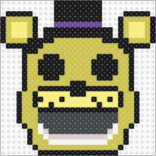 withered golden freddy - black, character, five nights at freddys, fnaf, golden freddy, head, horror, spooky, video game, yellow