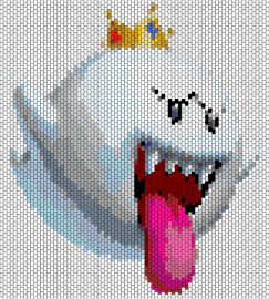 King-Boo - white,beige,gray,light blue,brown,colorful,kingboo,mario,supermario,luigismansion,luigi