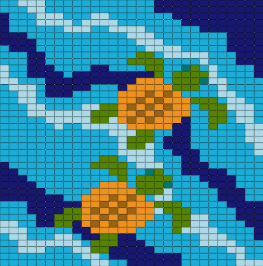 under the sea - light blue, purple