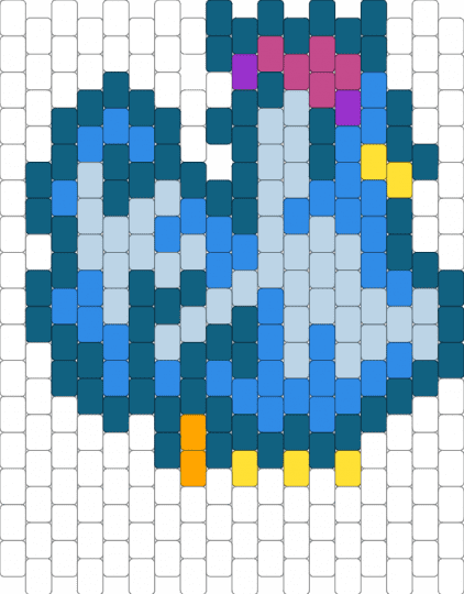 Stardew Chicken - blue, light blue, white