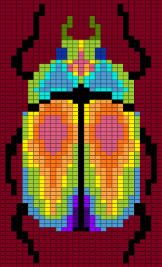 rainbow bug - brown, orange