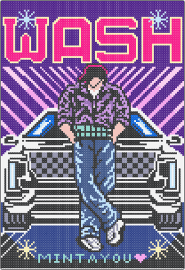 washzone - blue, pink, purple
