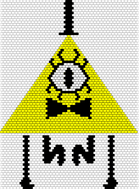 Bill - bill cipher,gravity falls,triangle,top hat,character,cartoon,tv show,yellow,blac