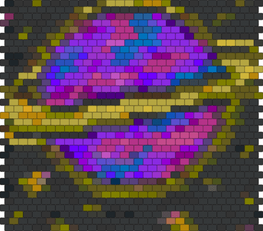 Purple Planet Peyote - colorful, extraterrestrial, outer space, peyote, planet, pony bead, space, tapestry