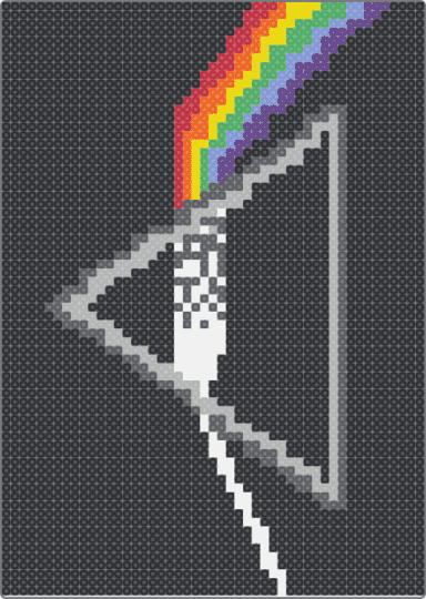 Pink Floyd Dark Side of the Moon Perler - beige, black, dark side of the moon, gray, grey, music, perler bead, perler pattern, pink floyd, white