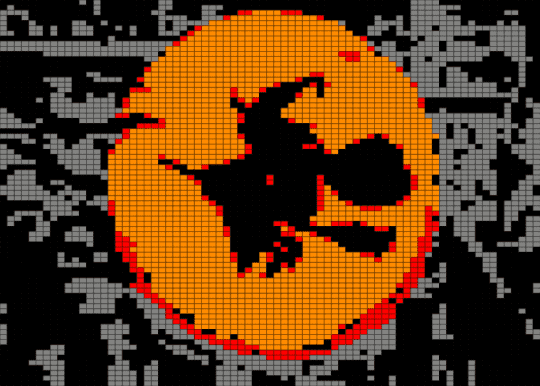The Witch is In! Halloween Square - character, halloween, pony bead tapestry, pony beads, spooky, square stitch, tapestry, witch