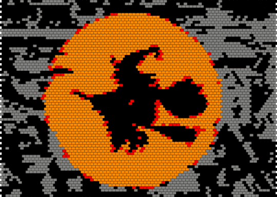 The Witch is In! Peyote - character, halloween, holiday, peyote stitch, pony beads, spooky, witch