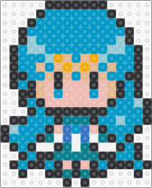 mini sailor neptune - sailor neptune,chibi,character,anime,sailor moon,tv show,tan,light blue
