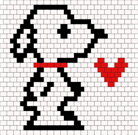 SnoopyHeart - snoopy,peanuts,charlie brown,character,heart,dog,animal,outline,white,red