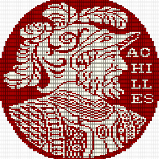 Achilles - achilles, greek mythology, red, tapestry, white