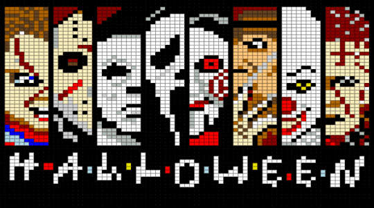 Halloween horror - black, red, white, yellow