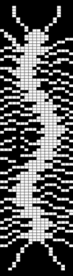 Centipede pony bead pattern - black, centipede, white