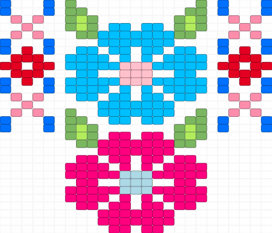 flower - light blue, pink