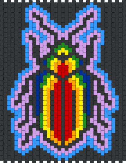 rainbow beetle - black, cotdbugs, light blue, pink