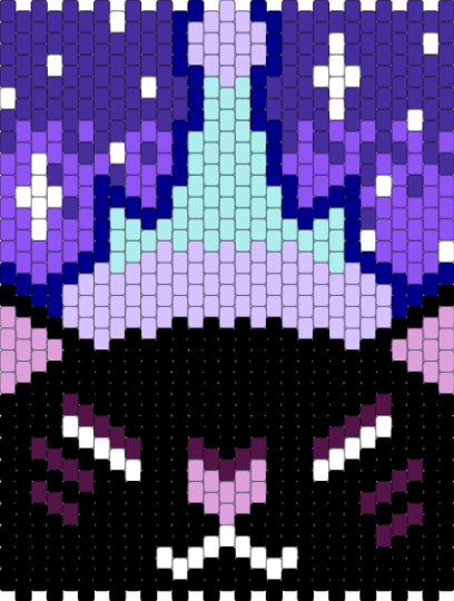 Cat bag panel - purple
